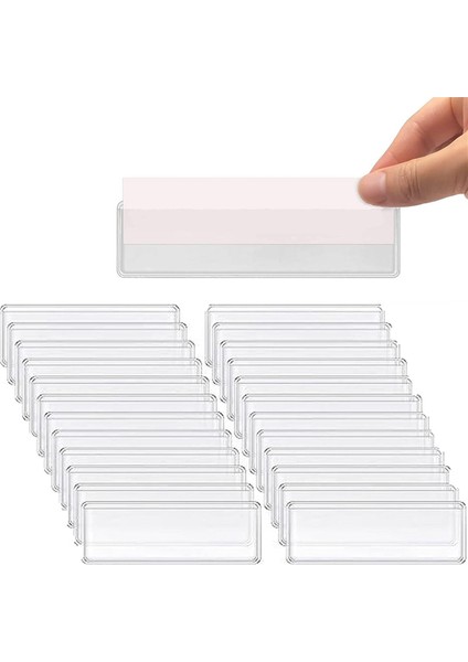 Etiket Yapışkanlı Raf Etiketi Kart Cepleri Çekmeceler Dosya Tutucu 100'LÜ Paket (Yurt Dışından)