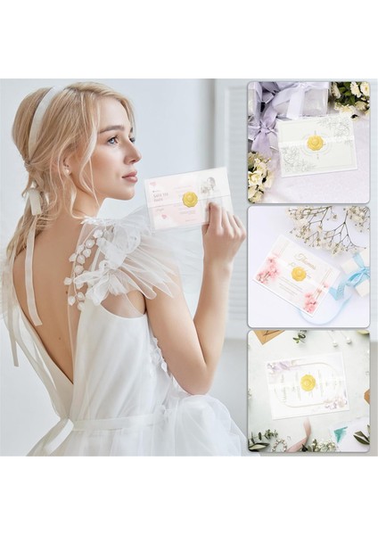 Düğün Davetiyeleri Sarma Seti 100 Adet Önceden Katlanmış Vellum Ceketleri Içerir (Yurt Dışından) modelleri