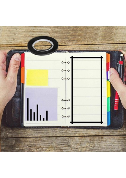 12 Rulo 1/8 Inç Ince Beyaz Tahta Kuru Silinebilir Çizgi Izgara Bandı (Siyah) (Yurt Dışından) indirimleri