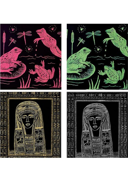 A4 Gökkuşağı Çizik Kağıdı, Çizik Sanatı Için 50 Yaprak (Yurt Dışından) modelleri