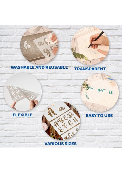 50 Adet Kaligrafi Şablonu Alfabesi - Tekrar Kullanılabilir (Yurt Dışından) modelleri