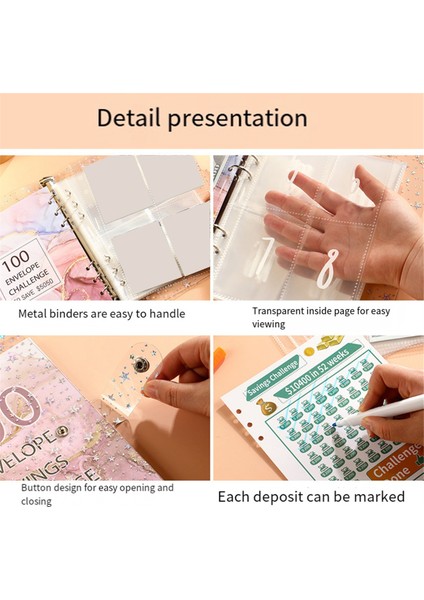 100 Zarf Mücadelesi Klasör Tasarruf Klasörü Save 5050 Pembe (Yurt Dışından) fiyatları