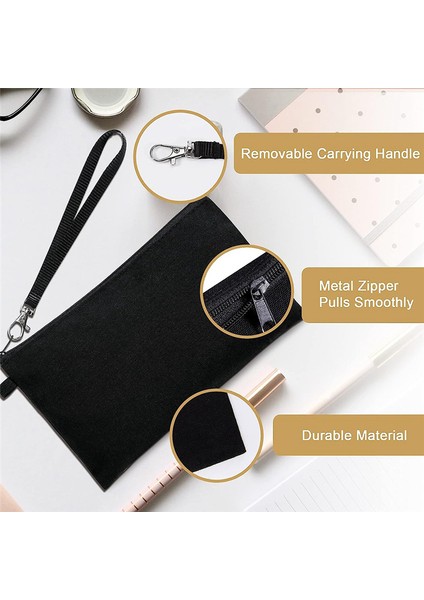 10 Adet Süblimasyon Boş Makyaj Çantaları Dıy El Sanatları Kalem Çantaları Beyaz (Yurt Dışından) modelleri