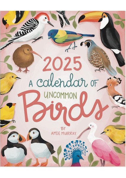 2025 Sıra Dışı Kuşların Takvimi Kuş Gözlemcisi Aylık Duvar Takvimi (Yurt Dışından)