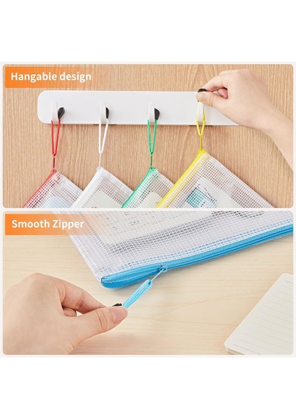 10 Renk Fermuarlı File Belge Çantası A4 Mektup Boyutu File Çanta, 24 Adet (Yurt Dışından) modelleri