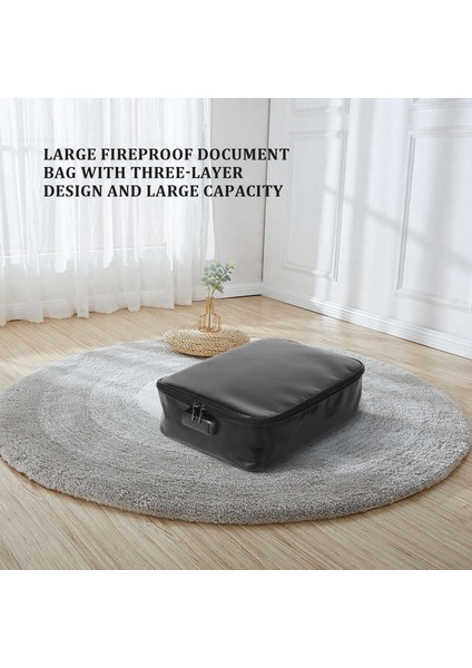 Kilitli Belge Çantası, Fermuarlı 3 Katmanlı Yangına Dayanıklı, Dizüstü Bilgisayarlar Için, B (Yurt Dışından) indirimleri