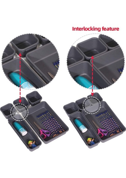 24 Parça Masa Çekmece Düzenleyici Alet Kutusu Ofis Organizasyonu, Ofis Için (Yurt Dışından) modelleri