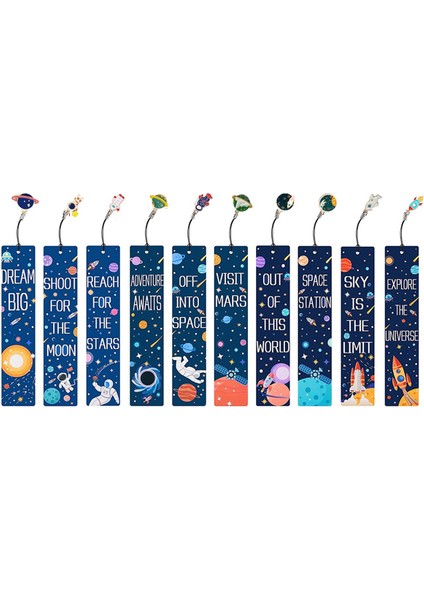 10 Adet Uzay Gemisi Temalı Metal Takılı Gezegen Ayraçları (Yurt Dışından)