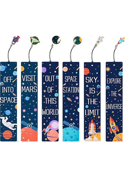 10 Adet Uzay Gemisi Temalı Metal Takılı Gezegen Ayraçları (Yurt Dışından) modelleri