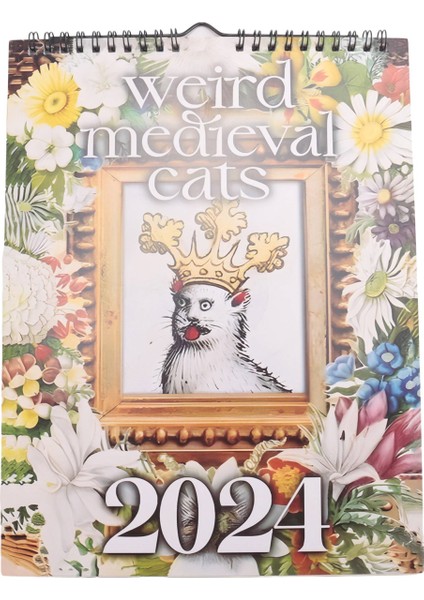 Tuhaf Ortaçağ Kedileri Takvimi 2024 Takvimi 12 Aylık Duvar Takvimi (Yurt Dışından) fırsatları