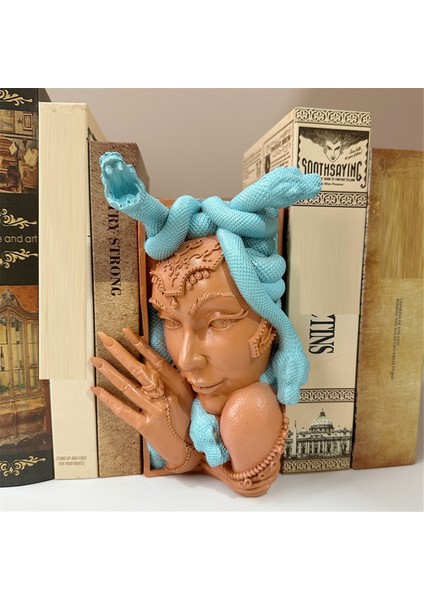 Medusahead Kitap Köşesi Dekoratif Kitap Destekleri Benzersiz Yılan Kadın Yüz Kitabı (Yurt Dışından) indirimleri