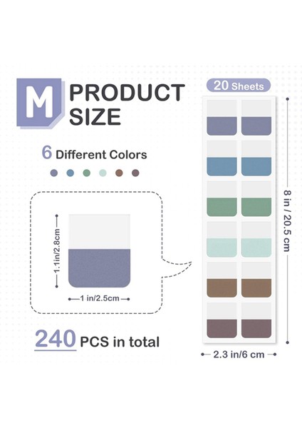 Yapışkan Dizin Kendinden Yapışkanlı Kitap Sekmeleri 1x1.1 Inç Defterler Içinfiles (Yurt Dışından) fiyatları