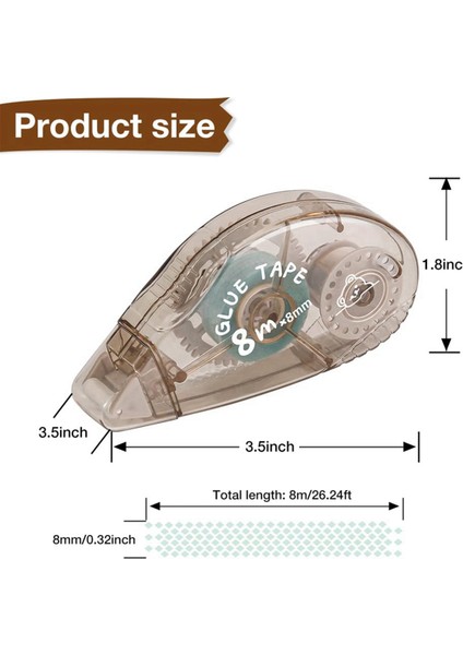 8 Paket Yapışkanlı Scrapbook Tutkal Bant Rulosu (8mm x 210FT) (Yurt Dışından) fırsatları