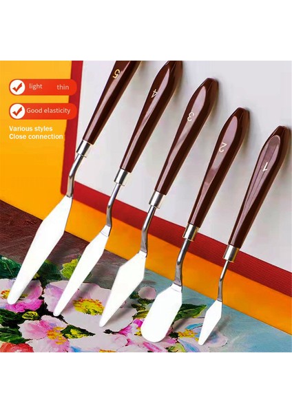 5 Adet Yağlı Boya Bıçağı, Renk Karıştırma Için Yağlı Akrilik Boya Araçları (Yurt Dışından) fırsatları