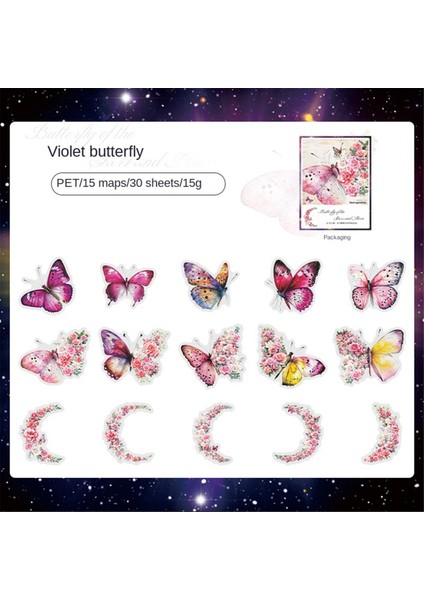 Defter Dekorasyon Malzemesi Menekşe Kelebek Çıkartmaları (Yurt Dışından) indirimleri