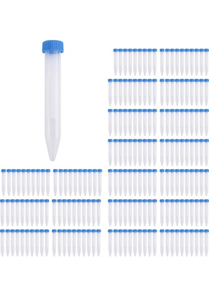 200 Adet Konik Santrifüj Tüpleri 15ML, Kapaklı Steril Test Tüpleri (Yurt Dışından)