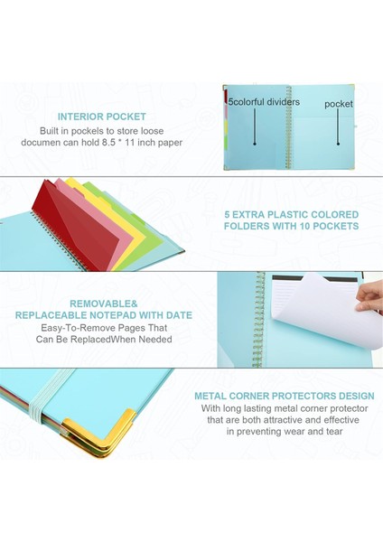 Yeniden Doldurulabilir Not Defteri Tükenmez Kalem Seti, 5 Ayırıcı A (Yurt Dışından) indirimleri