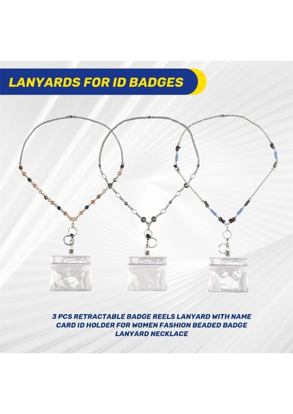 Kadınlar Için Isim Kartı Kimlik Tutuculu 3 Adet Rozet Makaralı Boyun Askısı (Yurt Dışından) fırsatları