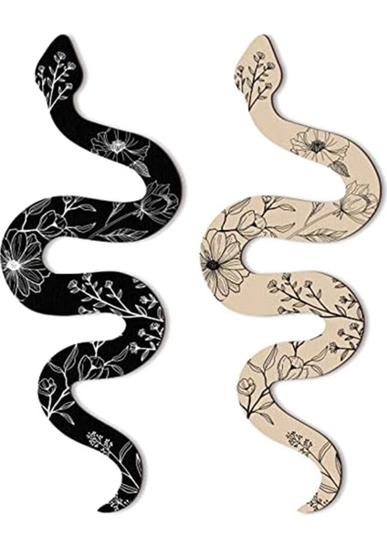 2'li Toprak Oda Duvar Dekoru Boho Sevimli Ahşap Yılan Dekoru (Yurt Dışından)