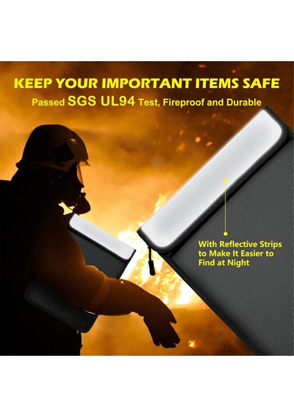 Yangına Dayanıklı Belge Çantası, 2 Cepli Su Geçirmez Belge Saklama Çantası (Yurt Dışından) indirimleri