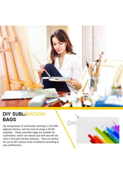 Kozmetik Çantaları, Dıy Fermuarlı Tuval Kalem Çantası Okul Seyahati Dıy (Yurt Dışından) indirimleri