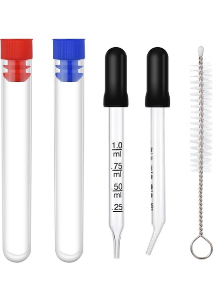 2 Adet 1ml Damlalık, Ölçüm Damlalıklı Cam Pipet (Yurt Dışından)