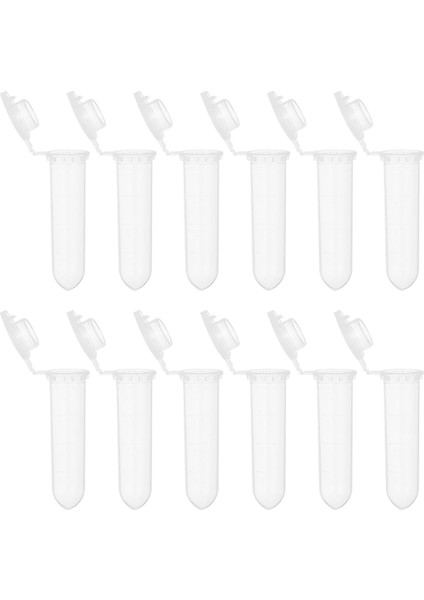 2ml 1000 Adet Yuvarlak Tabanlı Santrifüj Tüpü, Kapaklı, Şeffaf (Yurt Dışından)