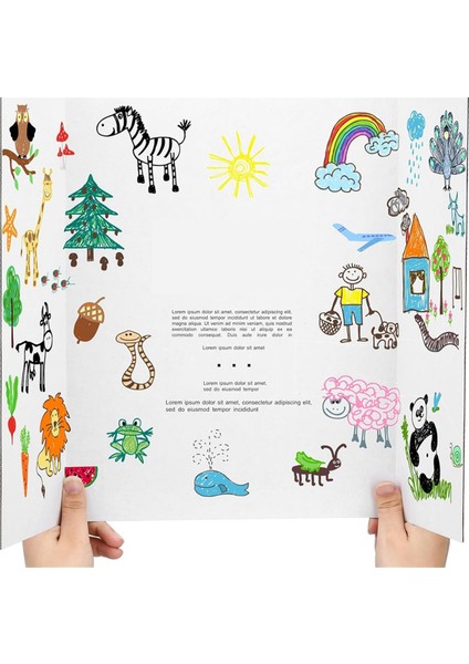 4 Adet Üç Katlı Poster Panosu, 21,5X14 Inç Küçük Beyaz Poster Panosu (Yurt Dışından) modelleri