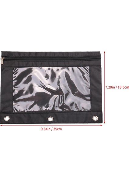 6 Adet Renkli 3 Halka Fermuarlı Kalemlik Şeffaf Pencereli Uygun (Yurt Dışından)