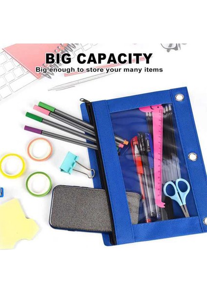 6 Adet Renkli 3 Halka Fermuarlı Kalemlik Şeffaf Pencereli Uygun (Yurt Dışından) modelleri