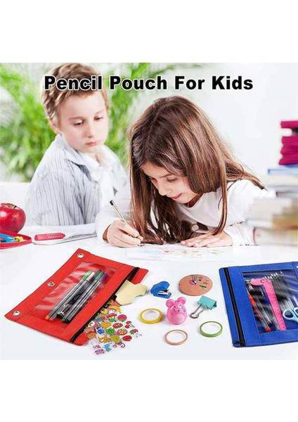 6 Adet Renkli 3 Halka Fermuarlı Kalemlik Şeffaf Pencereli Uygun (Yurt Dışından) fırsatları