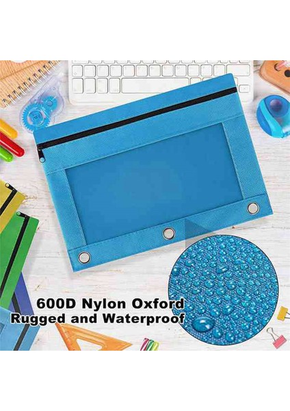 6 Adet Renkli 3 Halka Fermuarlı Kalemlik Şeffaf Pencereli Uygun (Yurt Dışından) indirimleri