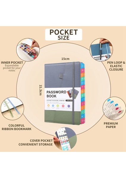 Yaşlılar Için Alfabetik Sekmeli Şifre Saklama Kitabı, B (Yurt Dışından) modelleri