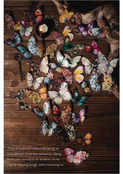 Defter Dekorasyon Malzemesi Geceyarısı Kelebeği Çıkartmaları (Yurt Dışından)