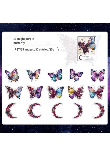 Defter Dekorasyon Malzemesi Geceyarısı Kelebeği Çıkartmaları (Yurt Dışından) indirimleri