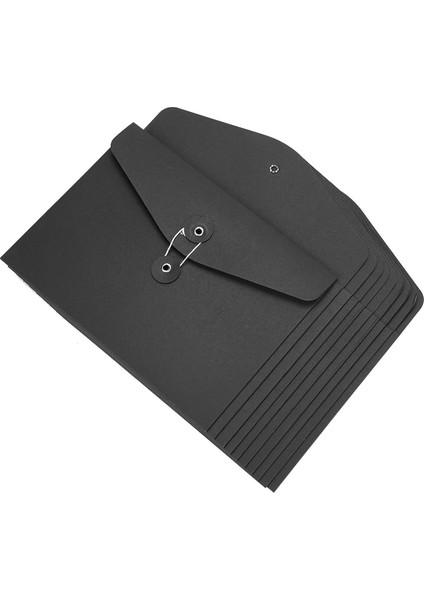 10 Adet Kraft Ipli Zarf Dosya Klasörleri Belge Düzenleyici Siyah (Yurt Dışından) fiyatları