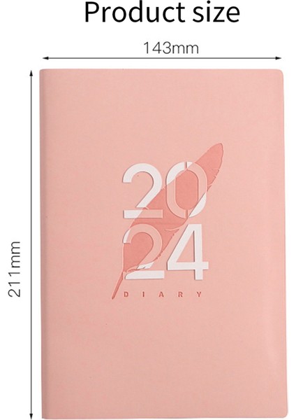 2024 A5 Ajanda A5 Günlük Planlayıcı Not Defteri Pembe (Yurt Dışından) fırsatları