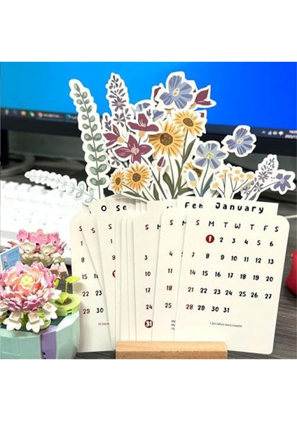 2024 Çiçek Masa Takvimi, Çiçek Küçük Masa Takvimi, Vazo Şeklinde (Yurt Dışından) modelleri