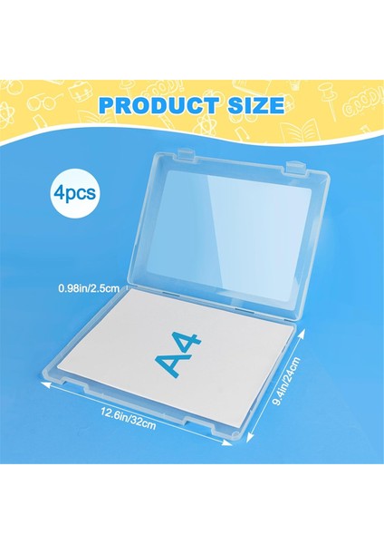 4 Paket A4 Dosya Kutusu Kağıt Depolama Rafı Belge Koruyucu (Yurt Dışından) modelleri