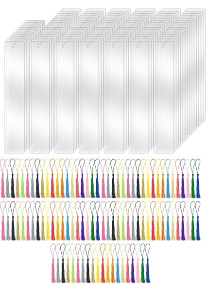 100 Adet Akrilik Boş Ayraçlar 100 Adet Ayraç Püskülleri ile (Yurt Dışından)