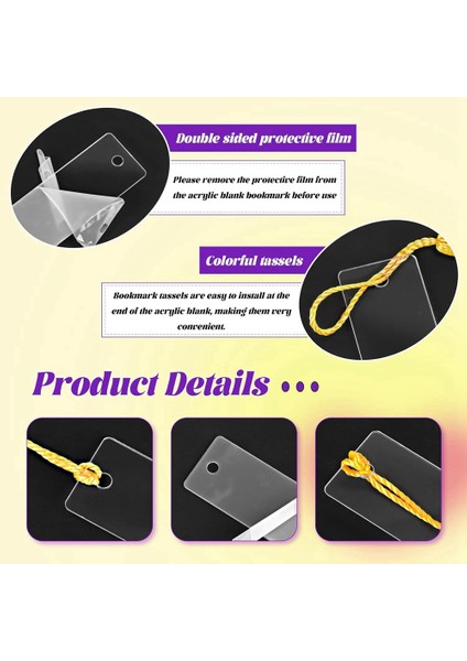 100 Adet Akrilik Boş Ayraçlar 100 Adet Ayraç Püskülleri ile (Yurt Dışından) modelleri