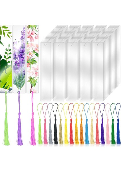 100 Adet Akrilik Boş Ayraçlar 100 Adet Ayraç Püskülleri ile (Yurt Dışından) fırsatları