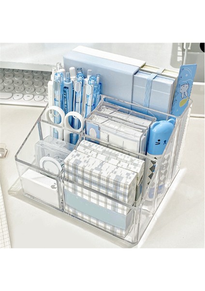 Masa Için Şeffaf Kalem Düzenleyici, Plastik Ofis Malzemesi B (Yurt Dışından) fırsatları