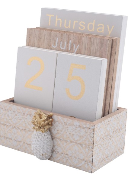 Ahşap Flip Masa Blokları Takvimi, Ev/ofis Için, 11.5X6.5X14.5CM, C (Yurt Dışından)