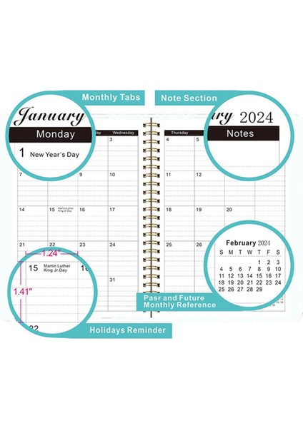 2024 Randevu Defteri ve Planlayıcı - Ocak 2024 - Aralık 2024 (Yeşil) (Yurt Dışından) indirimleri