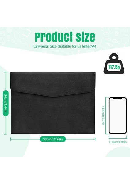Pu Deri A4 Dosya Klasör Belge Tutucu Su Geçirmez (Siyah) (Yurt Dışından) fırsatları