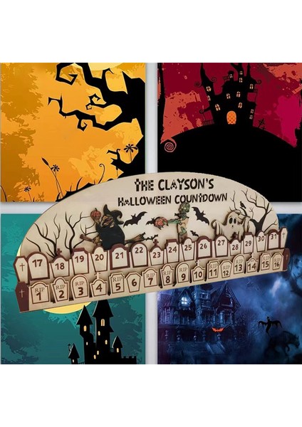 31 Günlük Cadılar Bayramı Hareketli Ahşap Blok Takvimi Geri Sayım Takvimi (Yurt Dışından) fiyatları