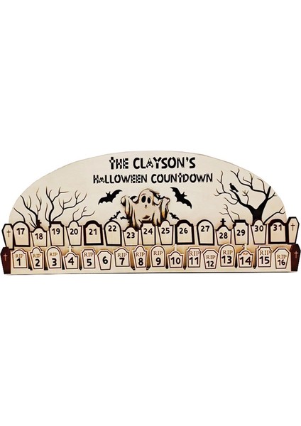 31 Günlük Cadılar Bayramı Hareketli Ahşap Blok Takvimi Geri Sayım Takvimi (Yurt Dışından) fırsatları