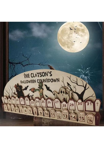 31 Günlük Cadılar Bayramı Hareketli Ahşap Blok Takvimi Geri Sayım Takvimi (Yurt Dışından) indirimleri