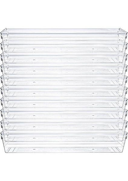 10 Paket 12 x 3 x 2 Inç Şeffaf Çekmece Düzenleyici Tepsi, Mutfak Için (Yurt Dışından)